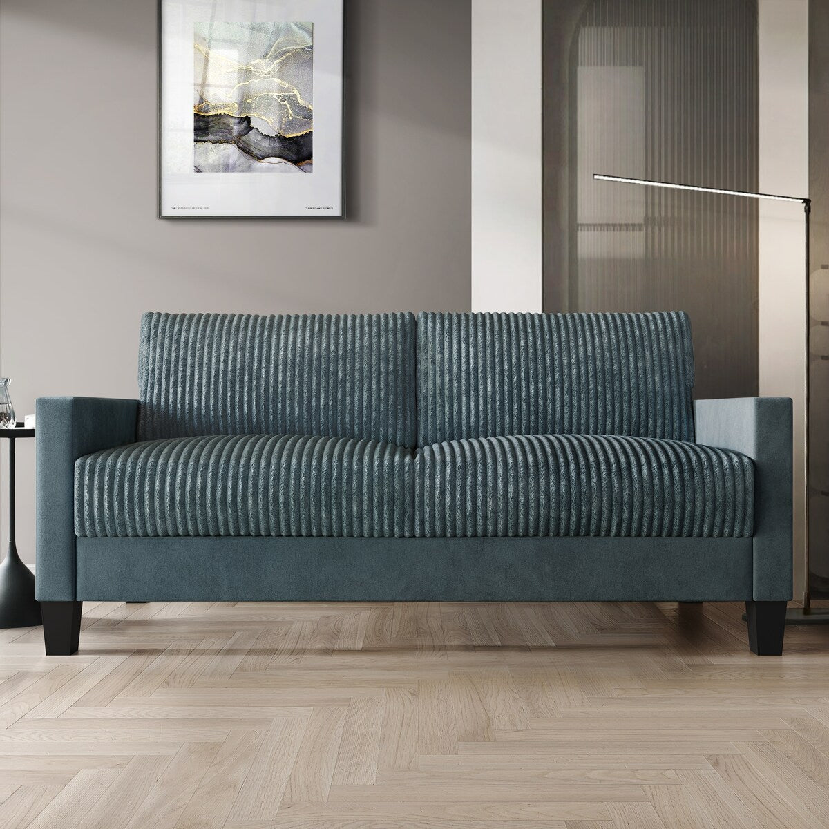 CraftPorch Corduroy Mid-Century Modern Velvet Upholstered Sofa