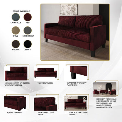CraftPorch Corduroy Mid-Century Modern Velvet Upholstered Sofa