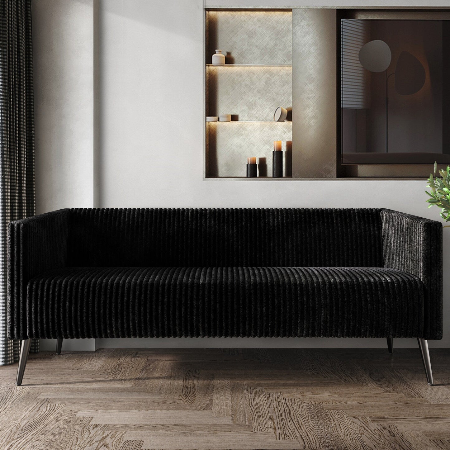 CraftPorch Corduroy Modern and Glamorous Velvet Upholstered Sofa