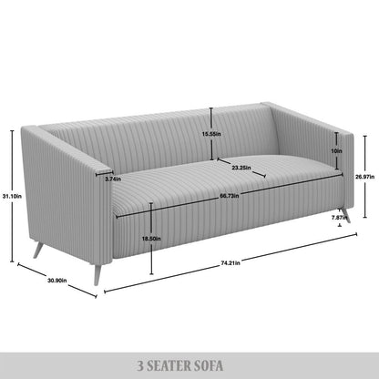 CraftPorch Corduroy Modern and Glamorous Velvet Upholstered Sofa