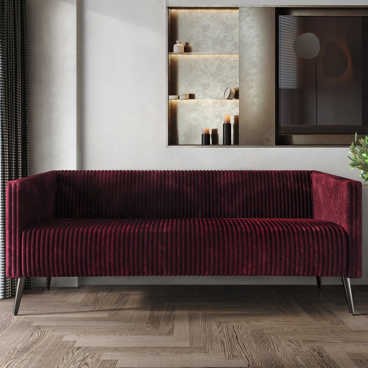 CraftPorch Corduroy Modern and Glamorous Velvet Upholstered Sofa