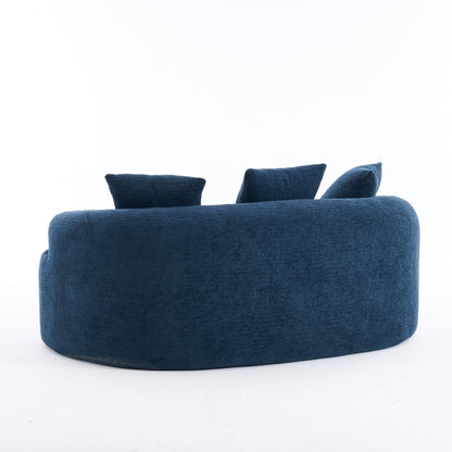 Curved Loveseat Full Compression Sponge 30D Sofa Chenille No-Assembly