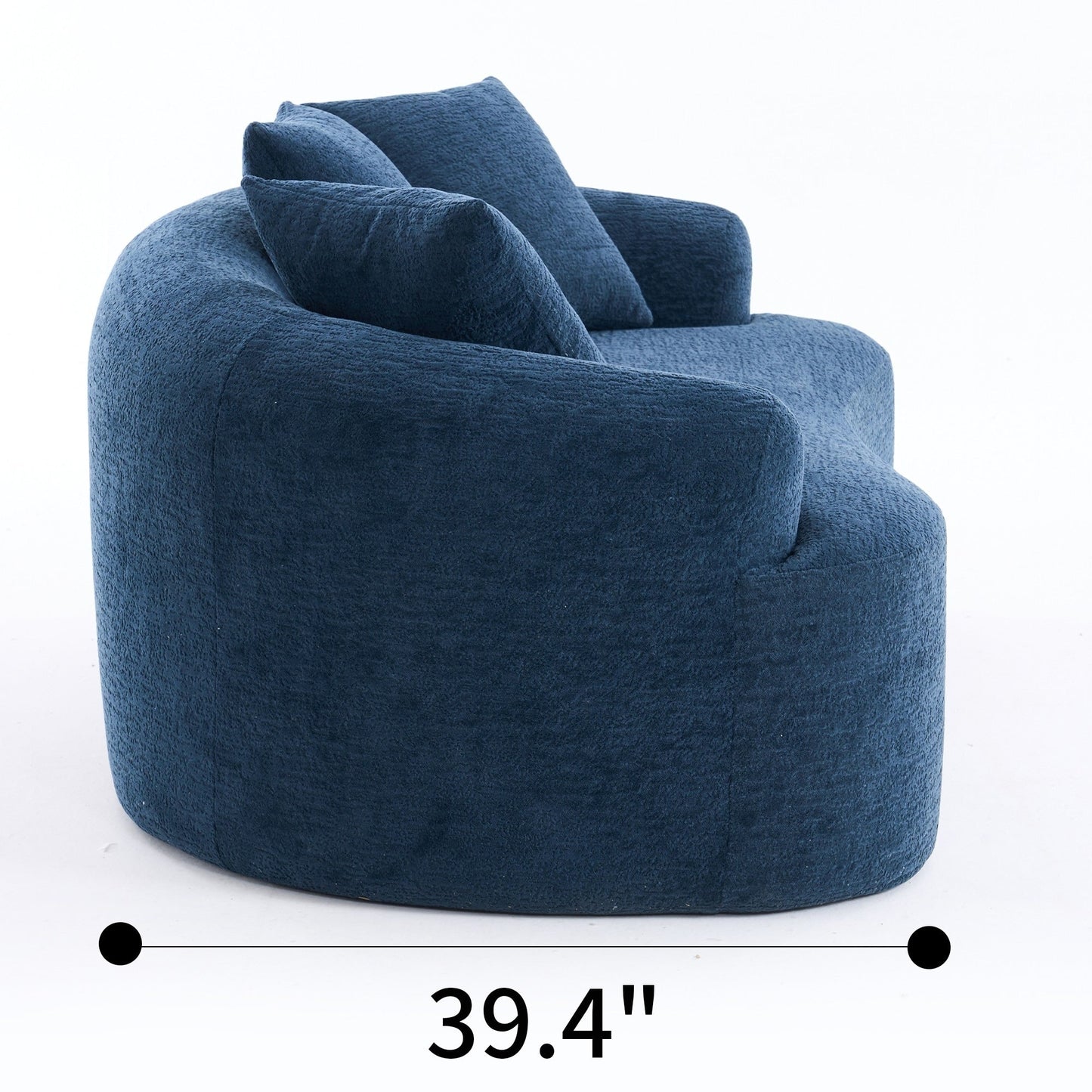 Curved Loveseat Full Compression Sponge 30D Sofa Chenille No-Assembly