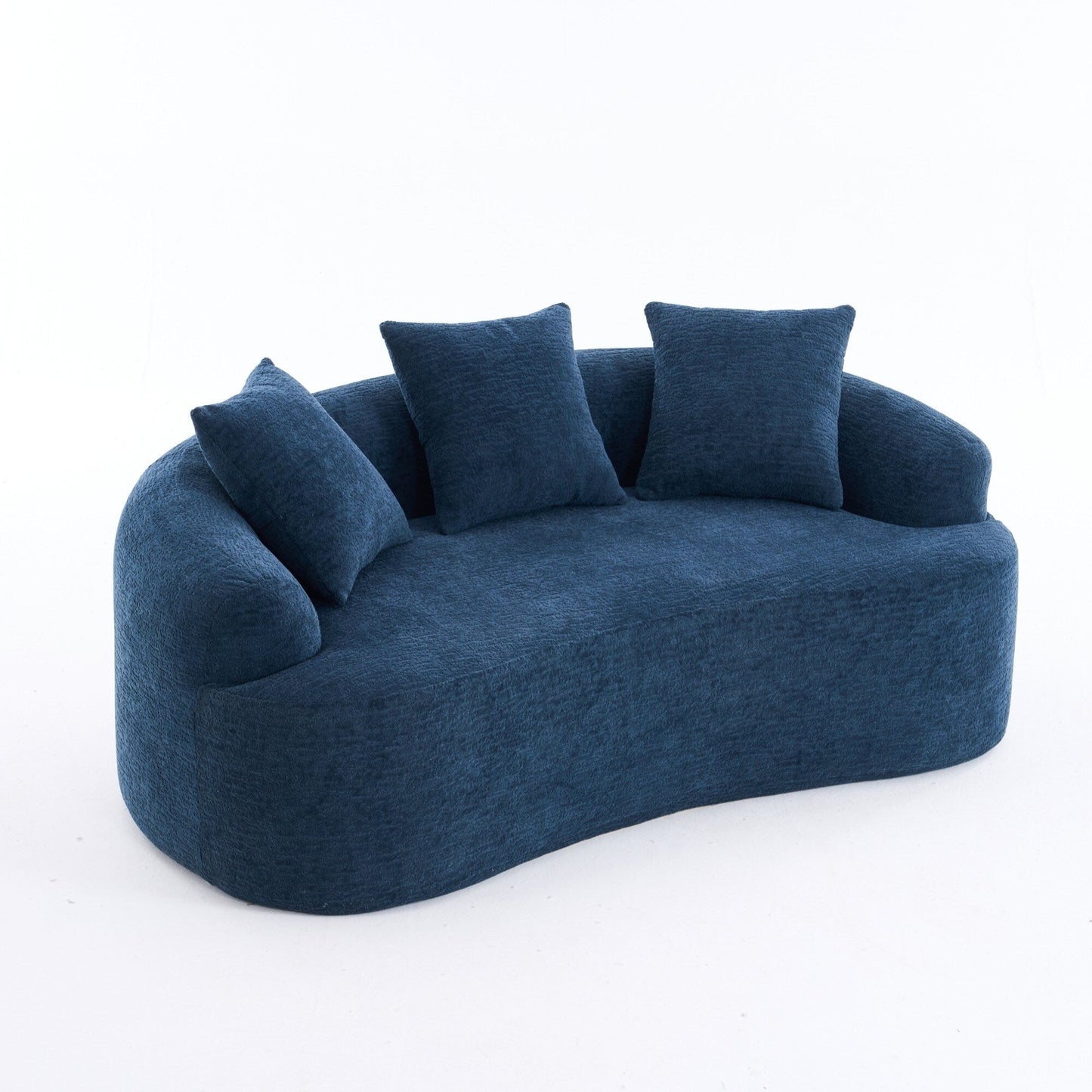 Curved Loveseat Full Compression Sponge 30D Sofa Chenille No-Assembly