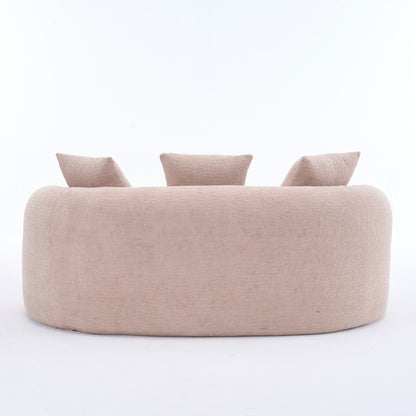 Curved Loveseat Full Compression Sponge 30D Sofa Chenille No-Assembly