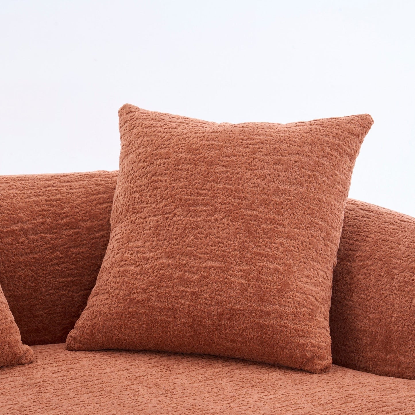 Curved Loveseat Full Compression Sponge 30D Sofa Chenille No-Assembly