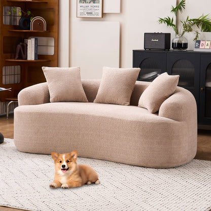 Curved Loveseat Full Compression Sponge 30D Sofa Chenille No-Assembly