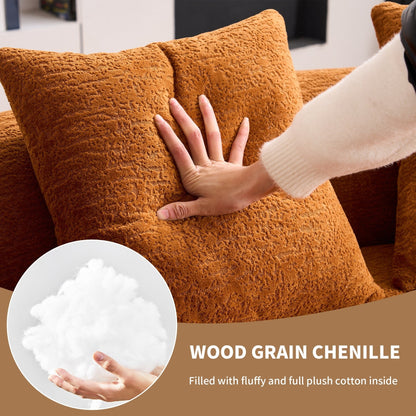 Curved Loveseat Full Compression Sponge 30D Sofa Chenille No-Assembly