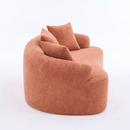 Curved Loveseat Full Compression Sponge 30D Sofa Chenille No-Assembly