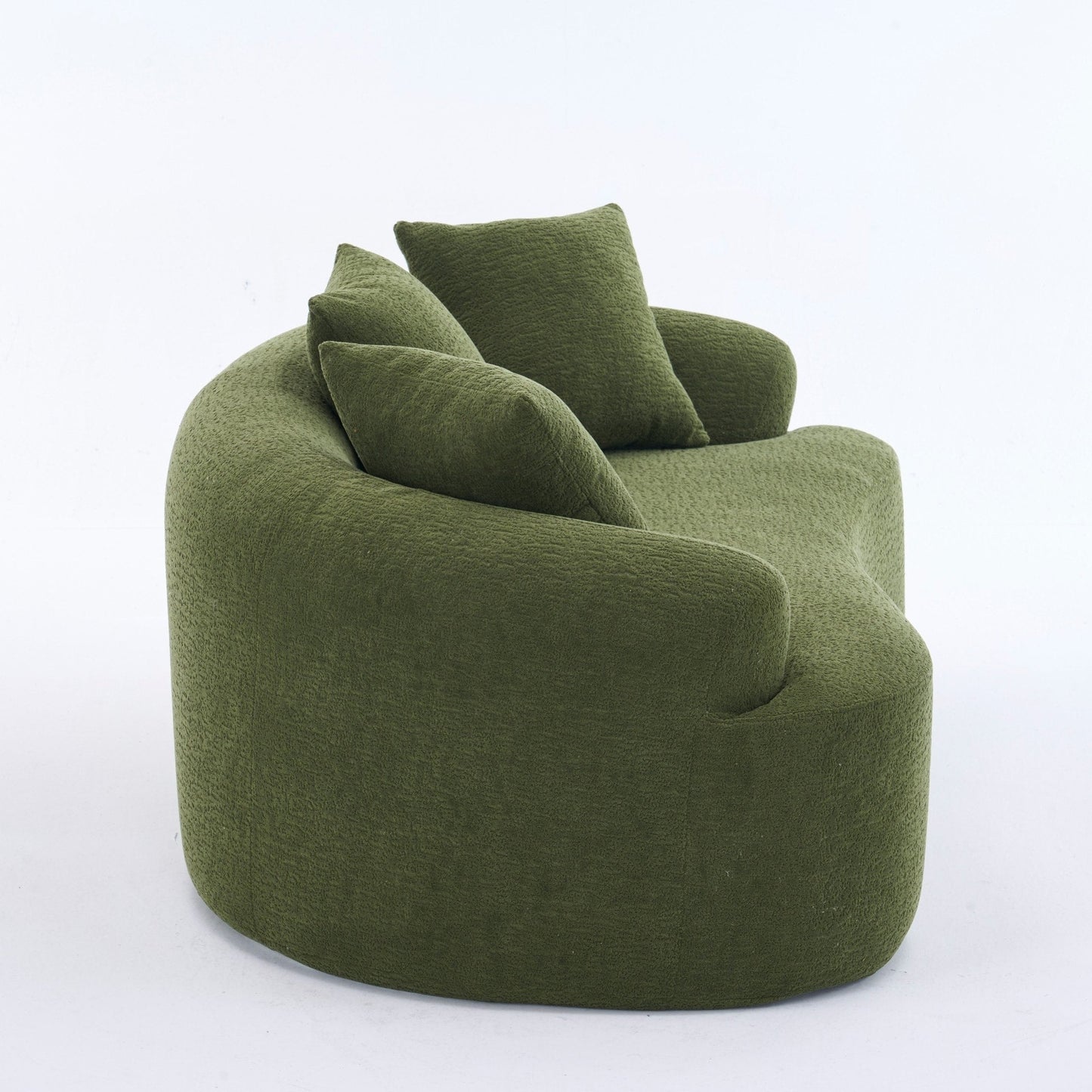 Curved Loveseat Full Compression Sponge 30D Sofa Chenille No-Assembly
