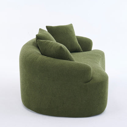 Curved Loveseat Full Compression Sponge 30D Sofa Chenille No-Assembly
