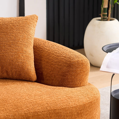 Curved Loveseat Full Compression Sponge 30D Sofa Chenille No-Assembly