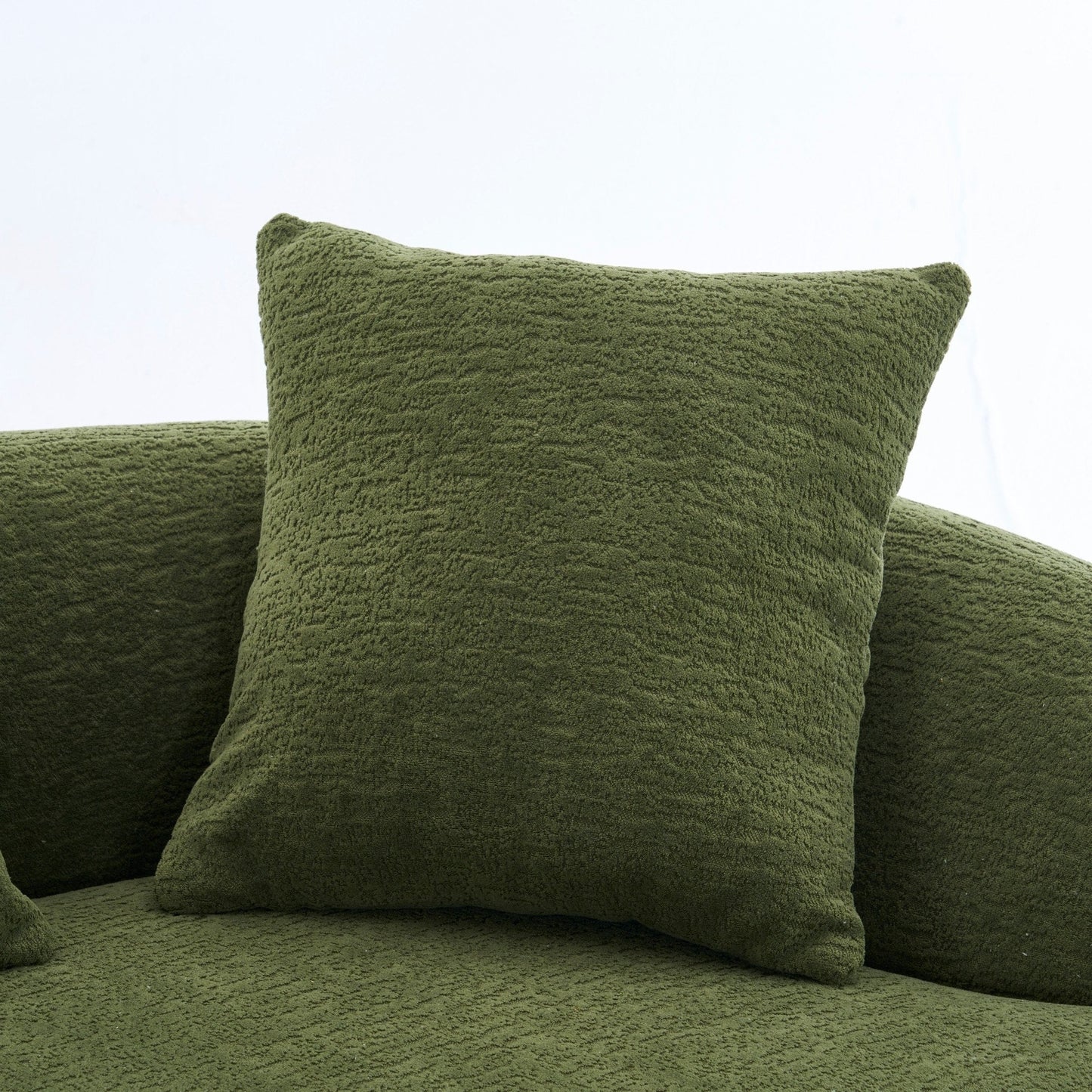Curved Loveseat Full Compression Sponge 30D Sofa Chenille No-Assembly