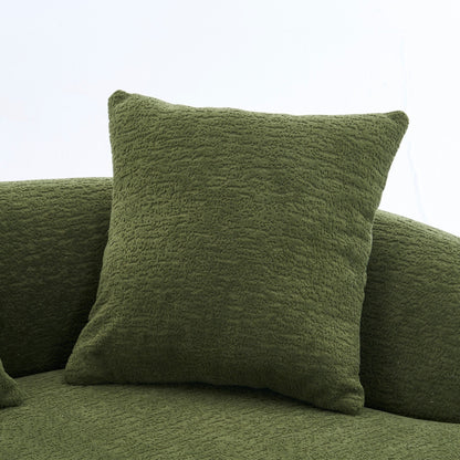 Curved Loveseat Full Compression Sponge 30D Sofa Chenille No-Assembly