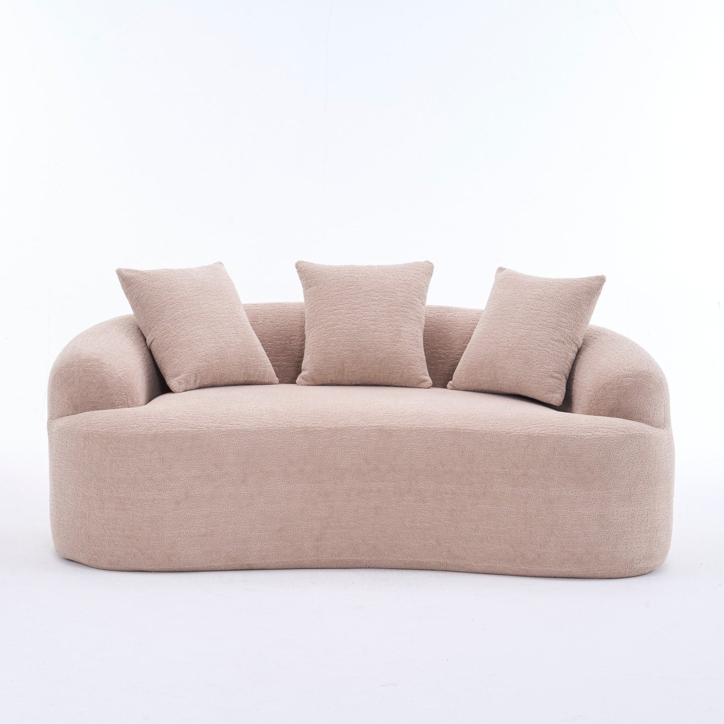 Curved Loveseat Full Compression Sponge 30D Sofa Chenille No-Assembly