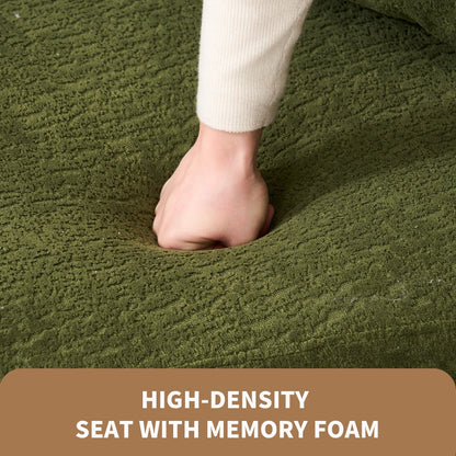 Curved Loveseat Full Compression Sponge 30D Sofa Chenille No-Assembly
