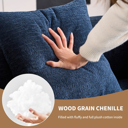 Curved Loveseat Full Compression Sponge 30D Sofa Chenille No-Assembly