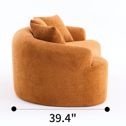 Curved Loveseat Full Compression Sponge 30D Sofa Chenille No-Assembly