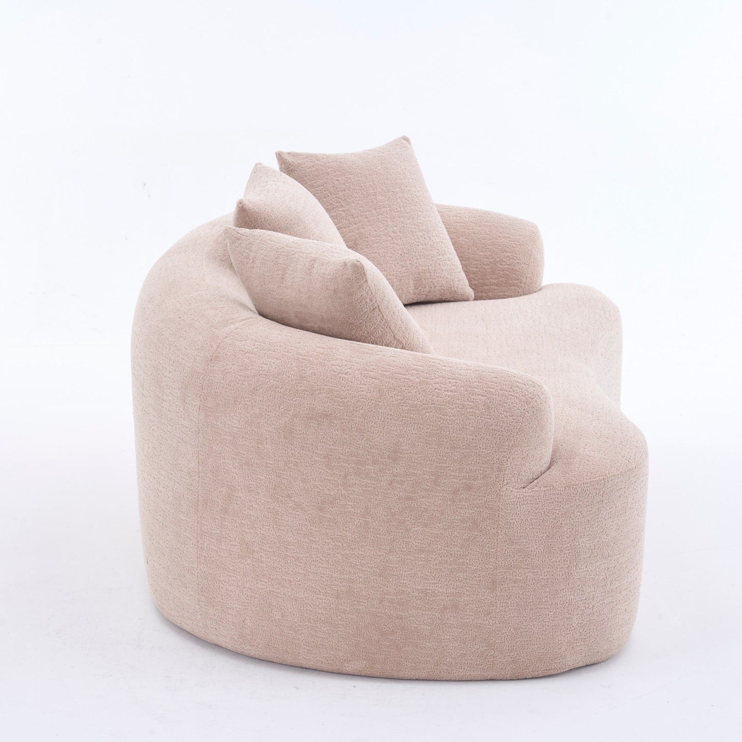Curved Loveseat Full Compression Sponge 30D Sofa Chenille No-Assembly