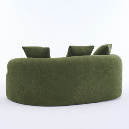 Curved Loveseat Full Compression Sponge 30D Sofa Chenille No-Assembly