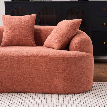 Curved Loveseat Full Compression Sponge 30D Sofa Chenille No-Assembly