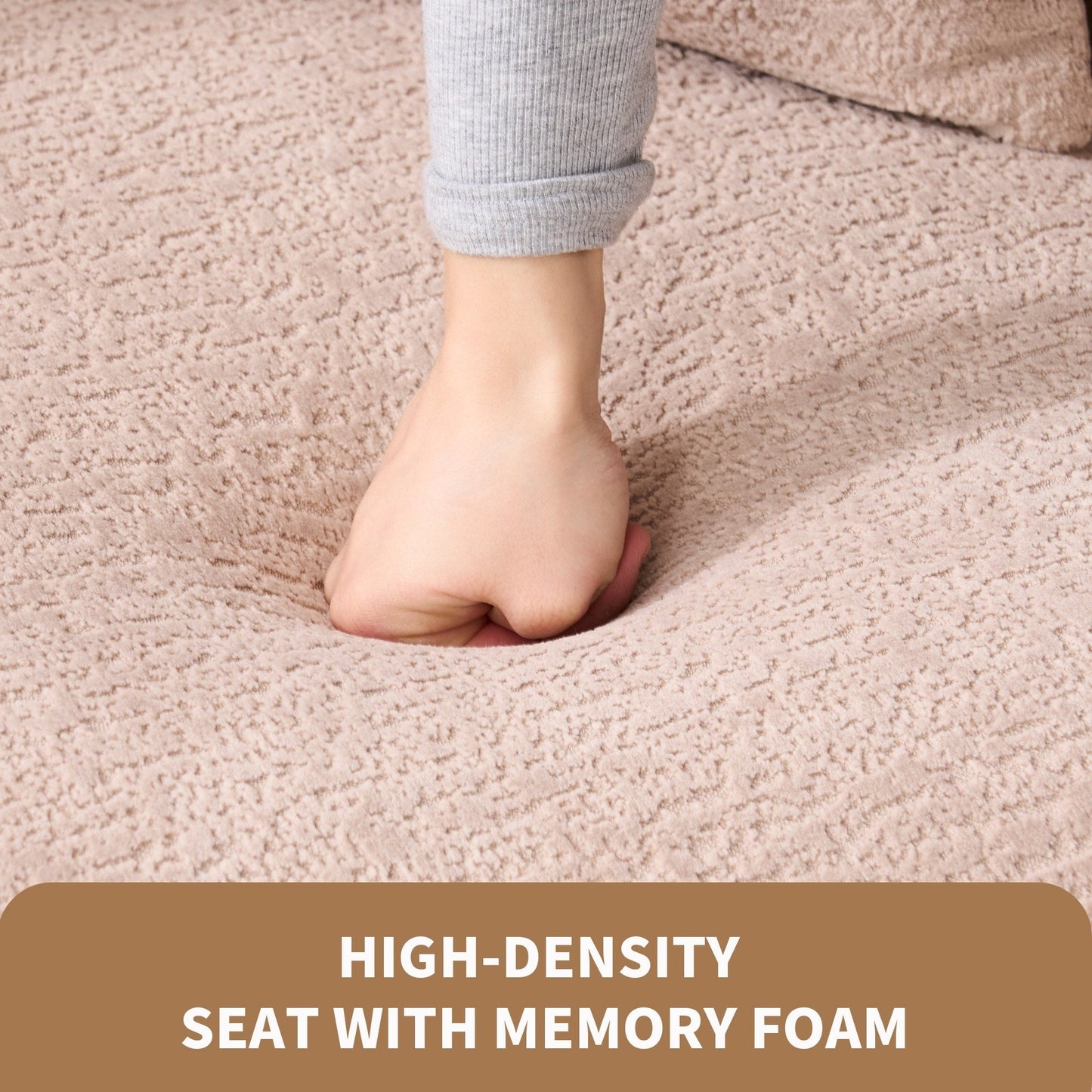 Curved Loveseat Full Compression Sponge 30D Sofa Chenille No-Assembly