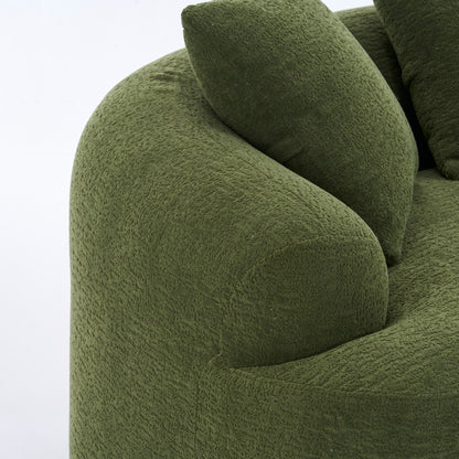 Curved Loveseat Full Compression Sponge 30D Sofa Chenille No-Assembly