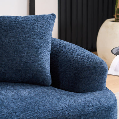 Curved Loveseat Full Compression Sponge 30D Sofa Chenille No-Assembly