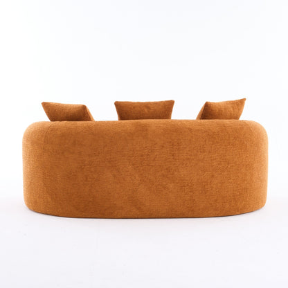 Curved Loveseat Full Compression Sponge 30D Sofa Chenille No-Assembly