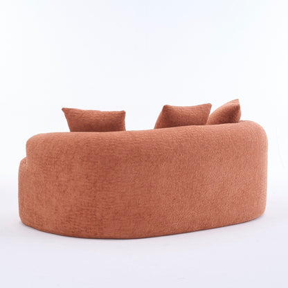 Curved Loveseat Full Compression Sponge 30D Sofa Chenille No-Assembly