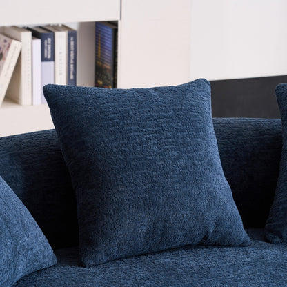 Curved Loveseat Full Compression Sponge 30D Sofa Chenille No-Assembly