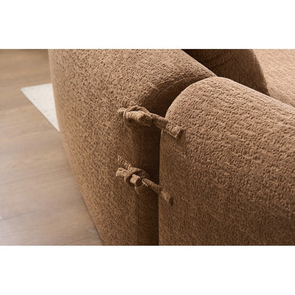 Curved Loveseat White Full Compression Sponge Sofa