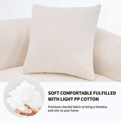 Curved Loveseat White Full Compression Sponge Sofa