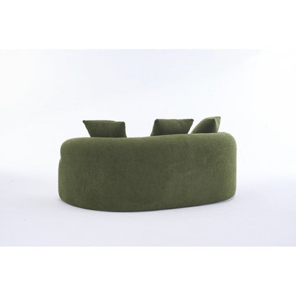 Curved Loveseat White Full Compression Sponge Sofa