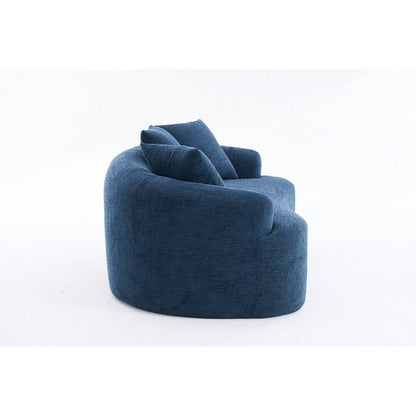 Curved Loveseat White Full Compression Sponge Sofa