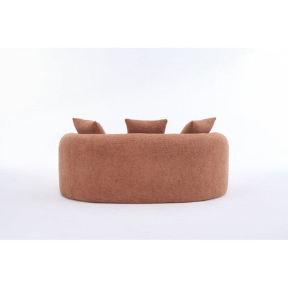 Curved Loveseat White Full Compression Sponge Sofa