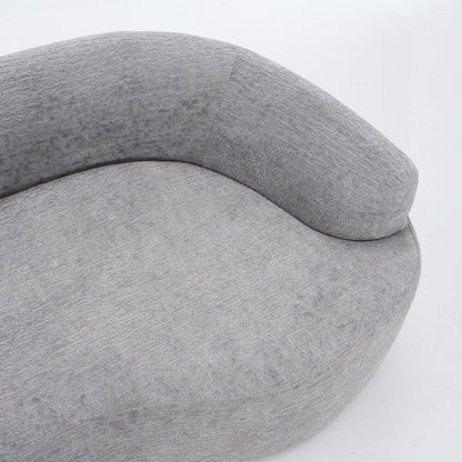 Curved Loveseat White Full Compression Sponge Sofa