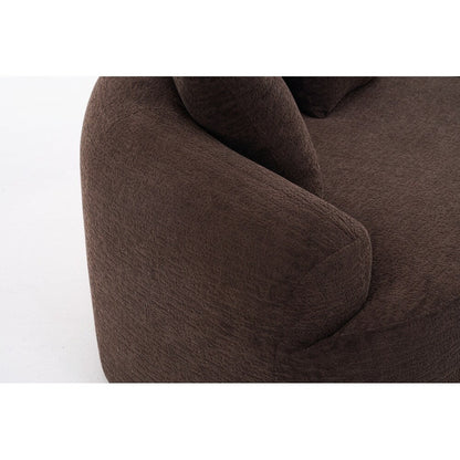 Curved Loveseat White Full Compression Sponge Sofa