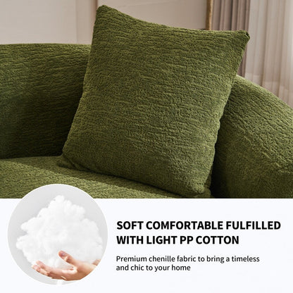 Curved Loveseat White Full Compression Sponge Sofa