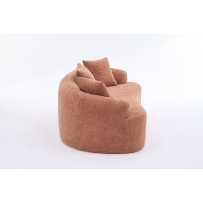 Curved Loveseat White Full Compression Sponge Sofa