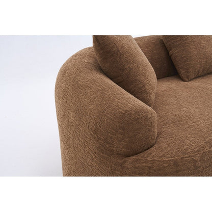 Curved Loveseat White Full Compression Sponge Sofa