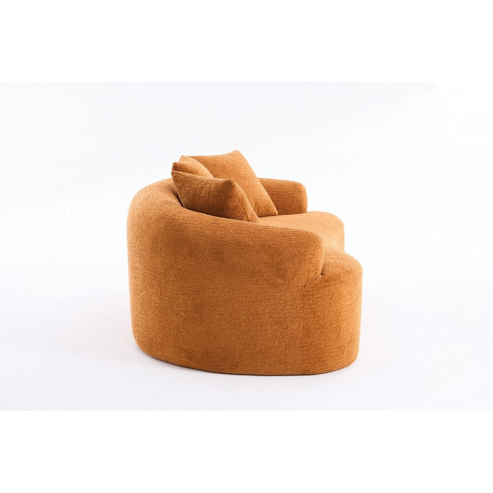Curved Loveseat White Full Compression Sponge Sofa