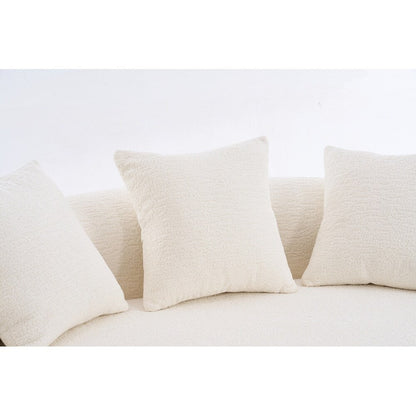 Curved Loveseat White Full Compression Sponge Sofa