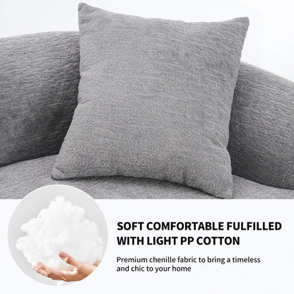 Curved Loveseat White Full Compression Sponge Sofa