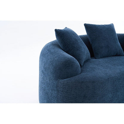 Curved Loveseat White Full Compression Sponge Sofa