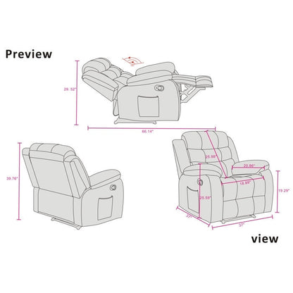 Cushioned Massage Chair with Heating Function