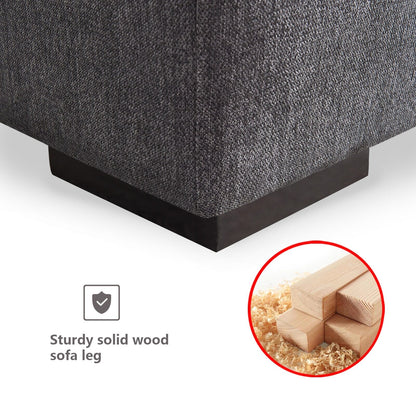 Customizable Modular Sofa with Ottoman - Soft Linen Upholstery and Down Cushioning for Cozy Relaxation