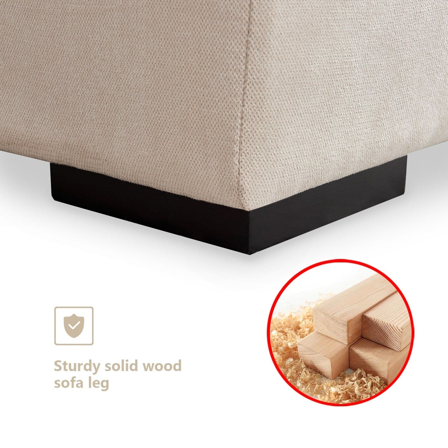 Customizable Modular Sofa with Ottoman - Soft Linen Upholstery and Down Cushioning for Cozy Relaxation
