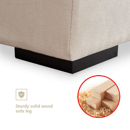 Customizable Modular Sofa with Ottoman - Soft Linen Upholstery and Down Cushioning for Cozy Relaxation