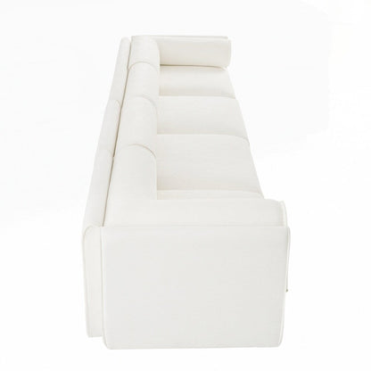 Cylindrical Backrest and Armrests Chenille Sofa with Storage Seat
